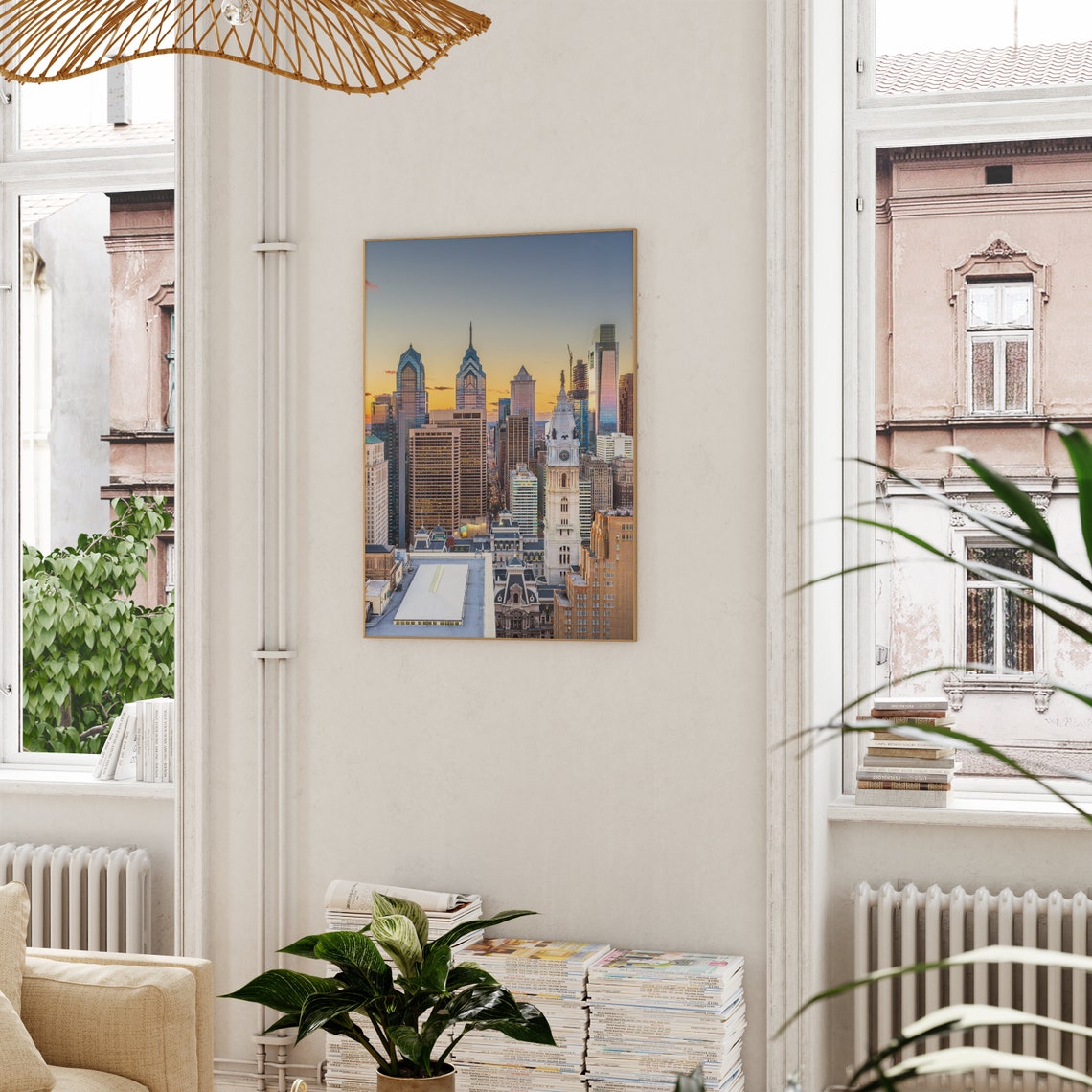 Philadelphia Pennsylvania Skyline Sunset City Hall Tower Poster - Image 3