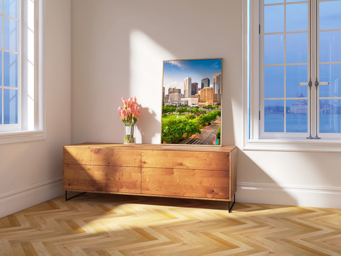 Houston Texas Downtown Skyline over Green Discovery Park Poster - Image 4
