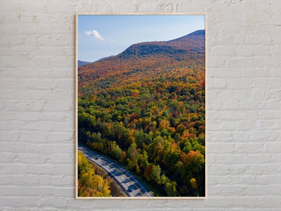 Catskill Mountains Autumn Aerial Road Fall Foliage Scenic Photo Poster