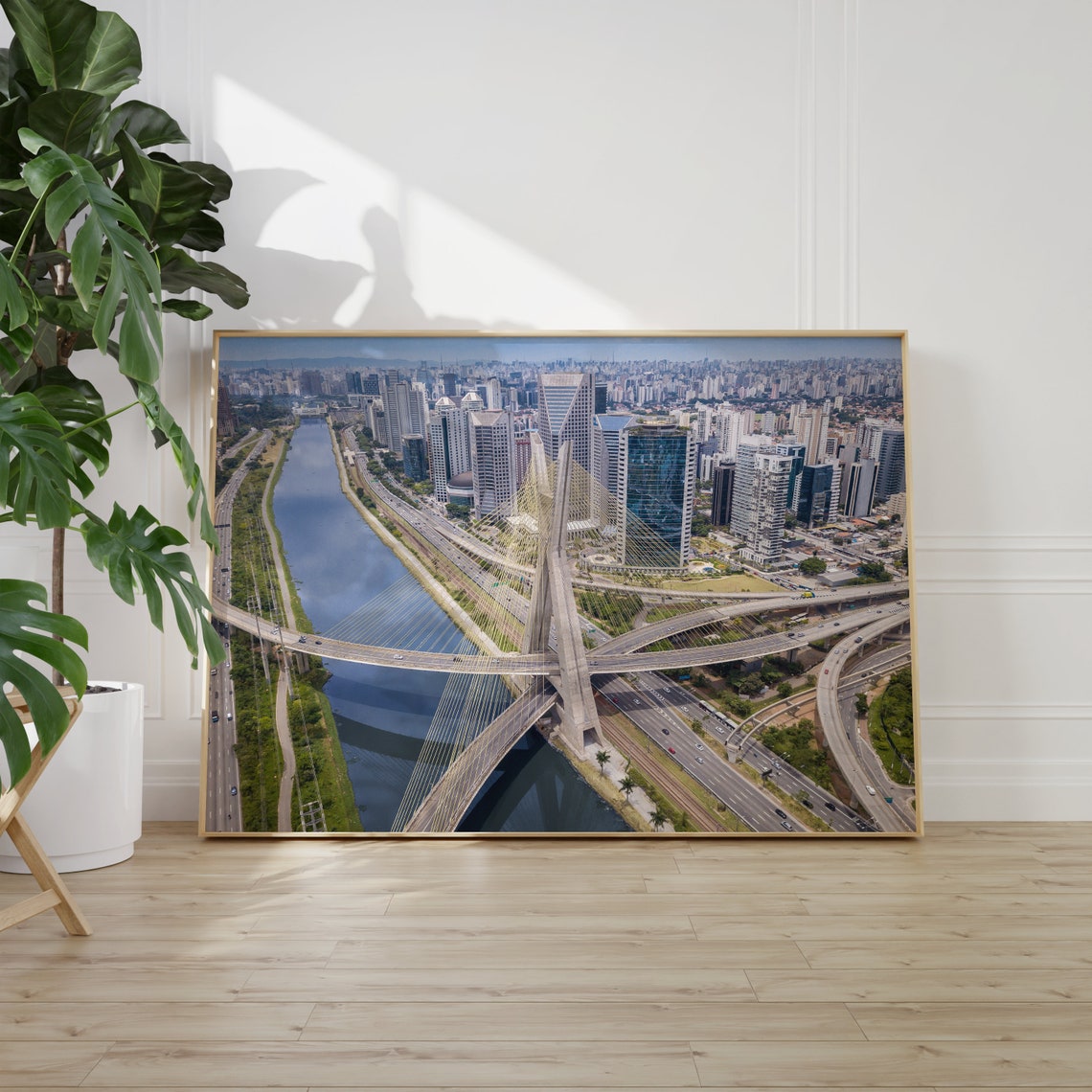 Sao Paulo Brazil Ponte Estaiada Modern Cable Stayed Bridge Poster - Image 2