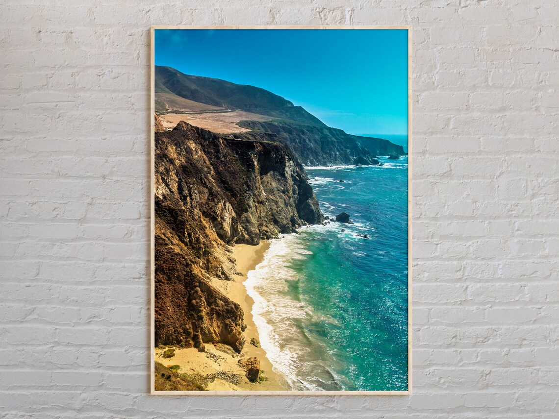 Monterey California Rugged Coastal Cliffs Ocean Real Photo Poster