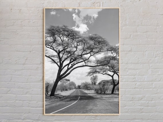 Black And White Zimbabwe Print Wall Art Poster Photo Decor Africa