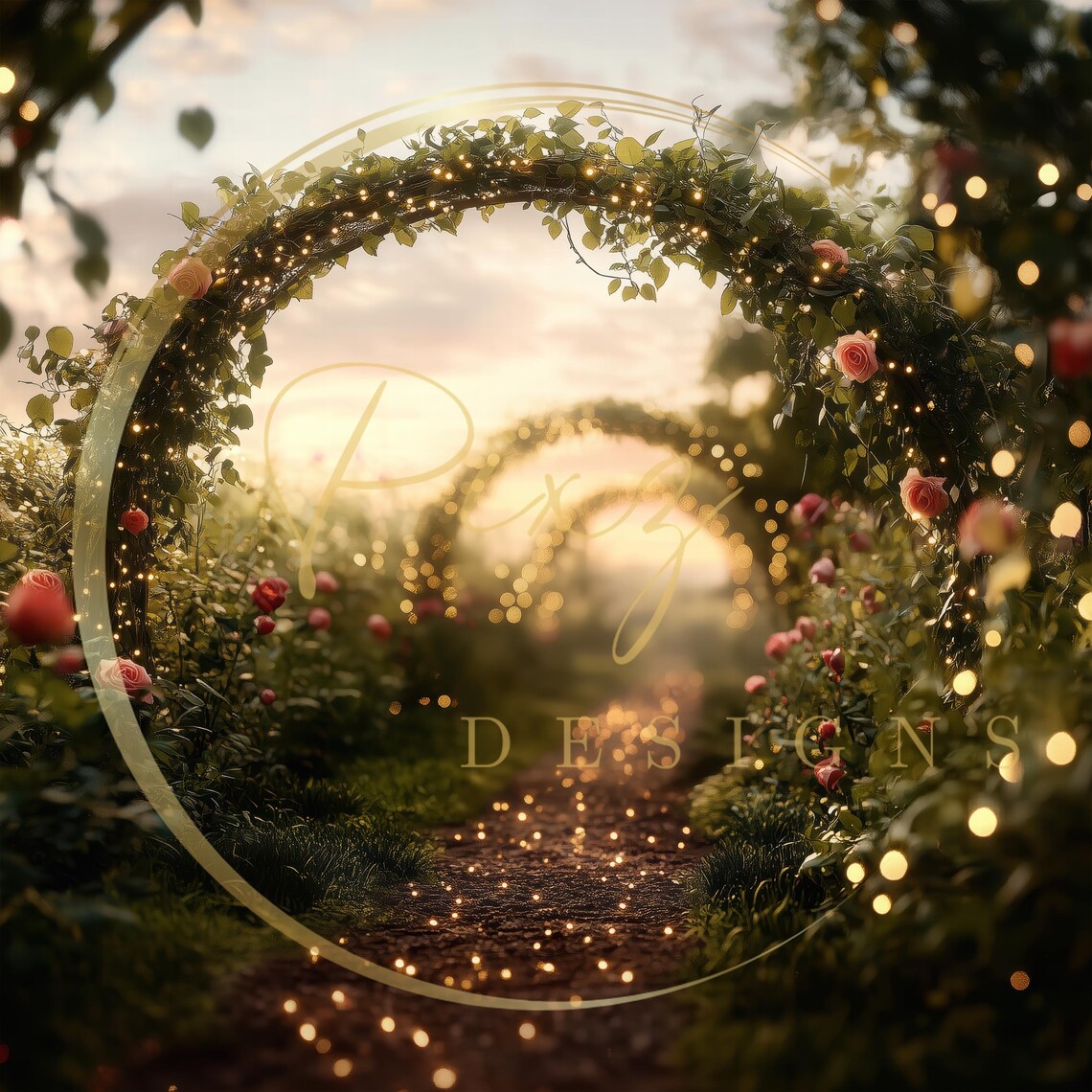 Easter Garden Background, Whimsical Spring Pathway - Image 2