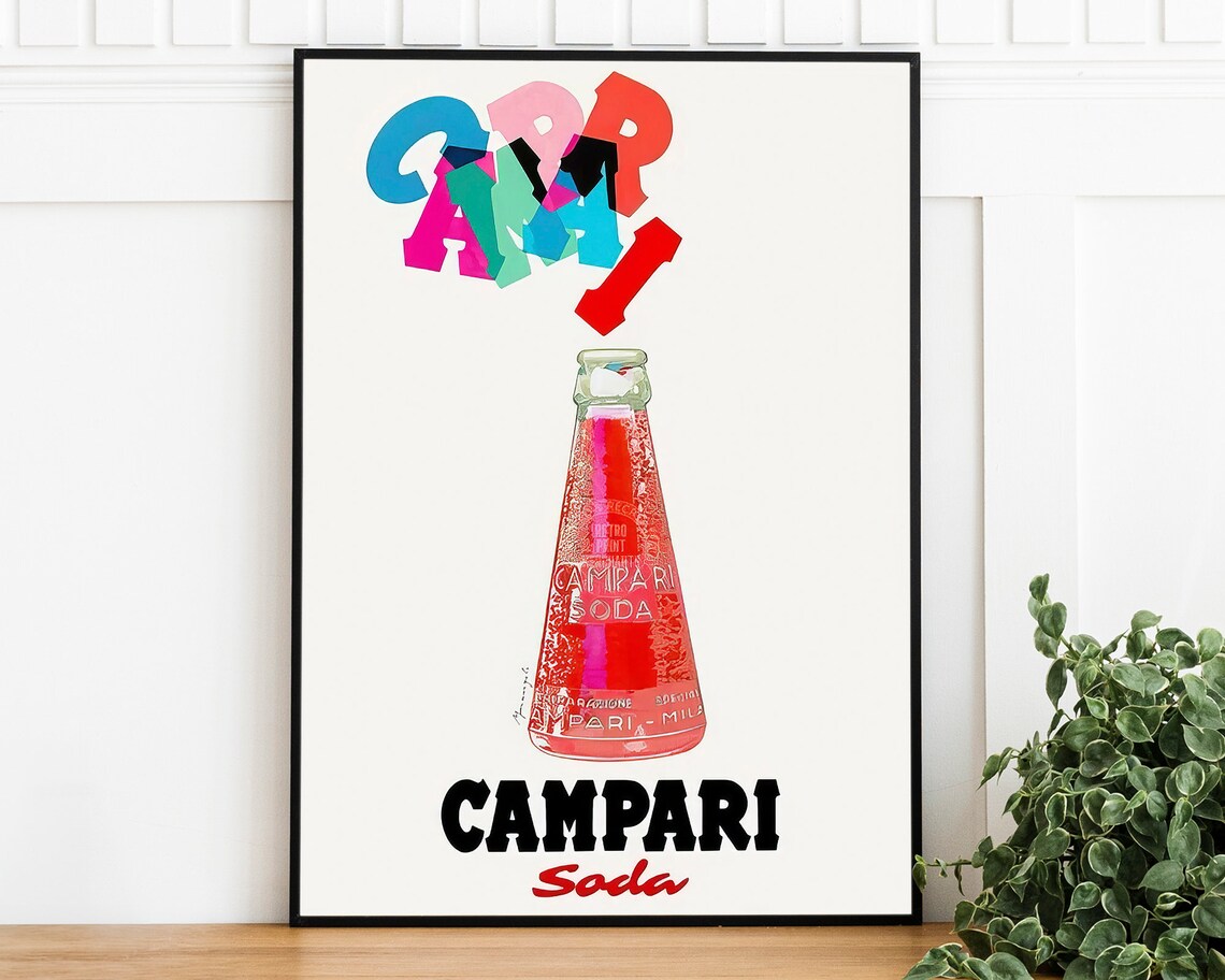 Vintage Classic Campari Soda Advertising Art Retro Cocktail Poster