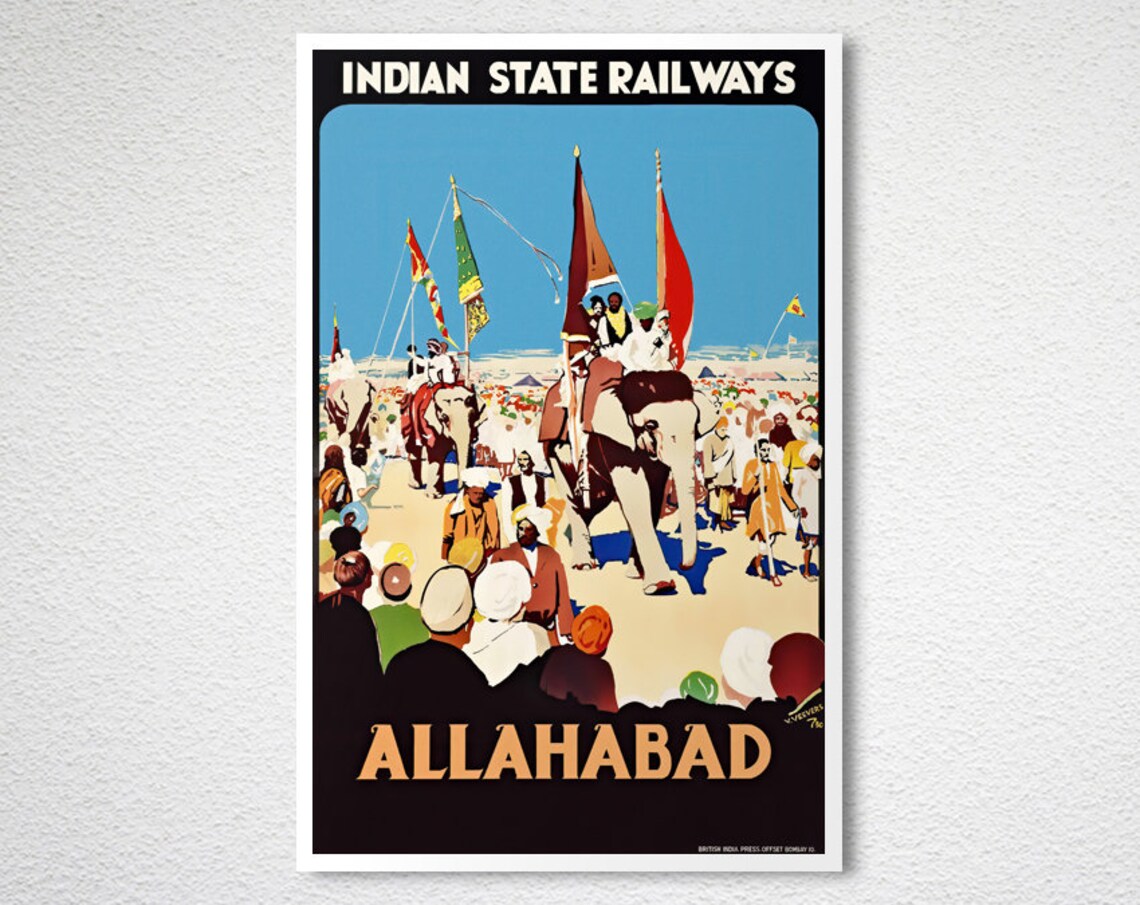 Indian State Railways Allahabad Vintage Travel Poster - Image 2