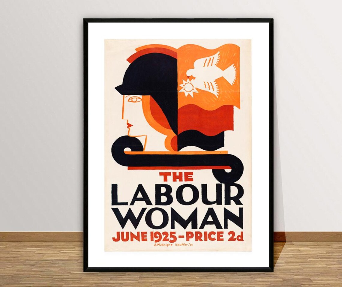 The Labour Woman June 1925 Magazine Cover Art Deco Woman Profile Poster - Image 2