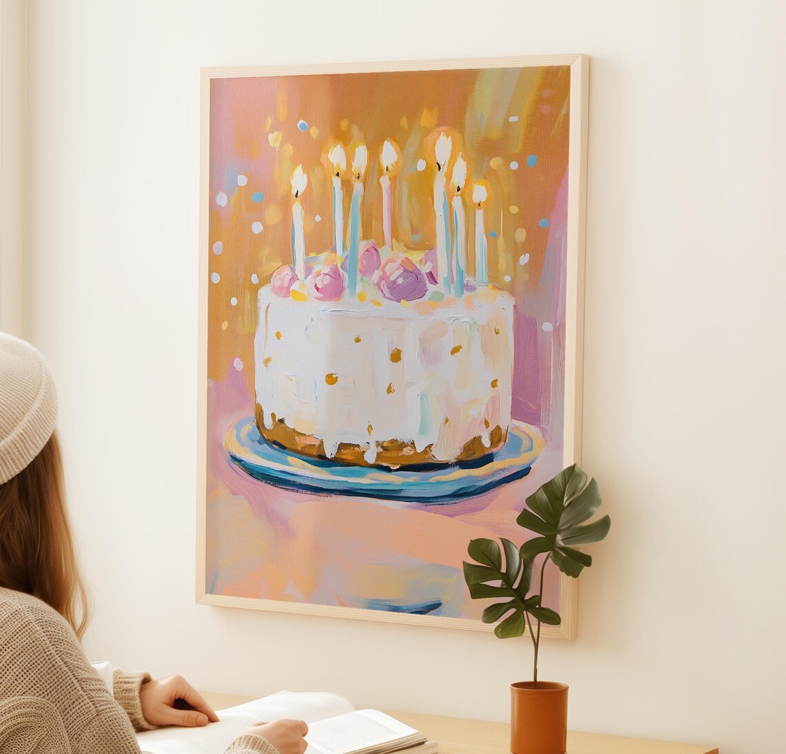 Birthday Cake Retro Kitchen Bakery Wall Art Print - Image 2