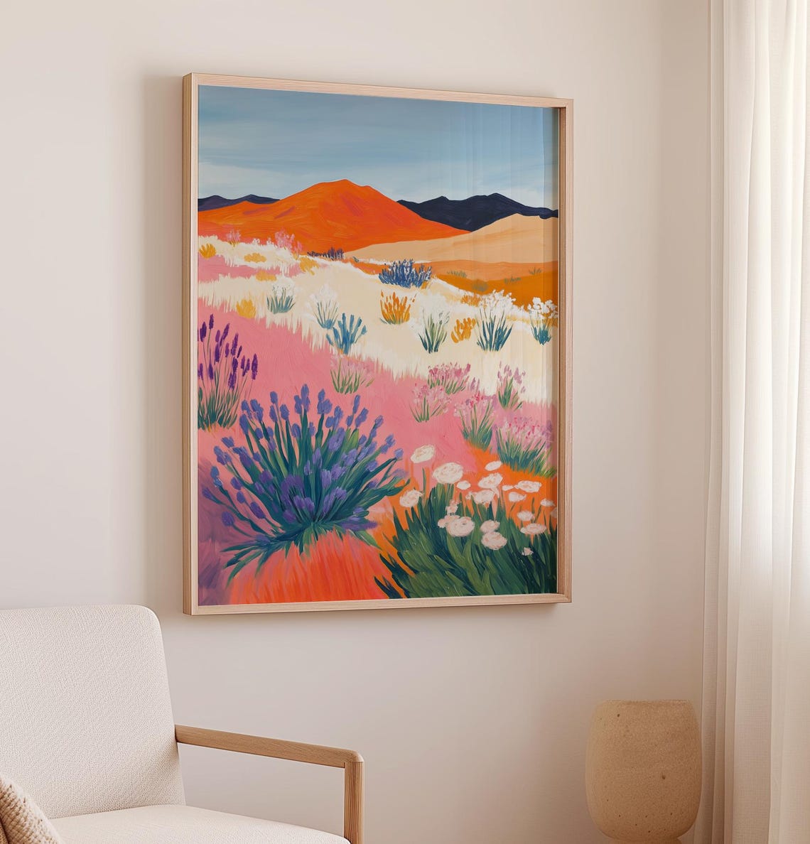 Desert Sunset Wildflower Bloom Orange Mountain Southwest Print Poster - Image 3