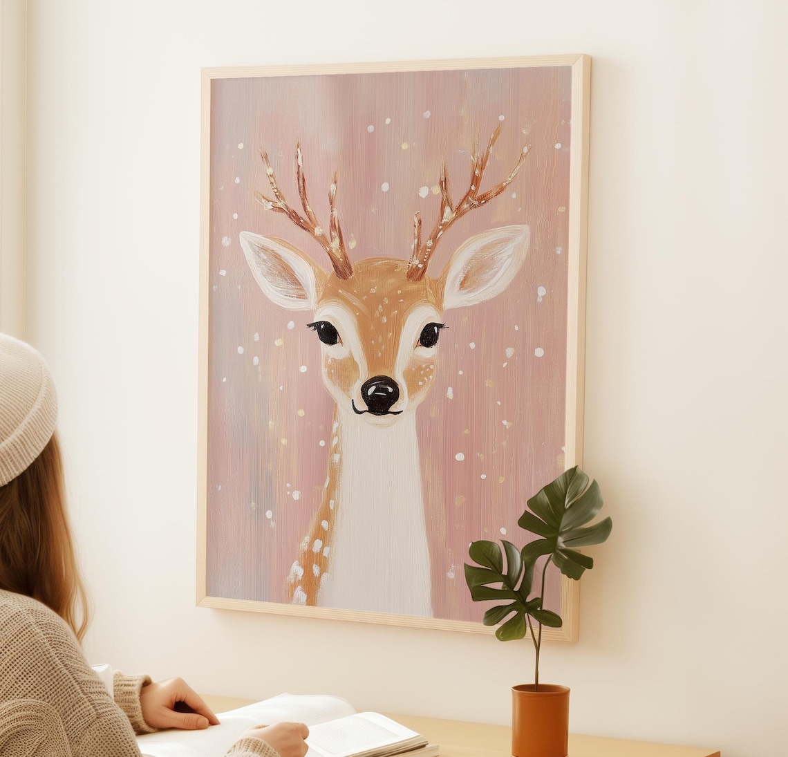 Reindeer Print, Winter Nursery Decor Art Print - Image 2