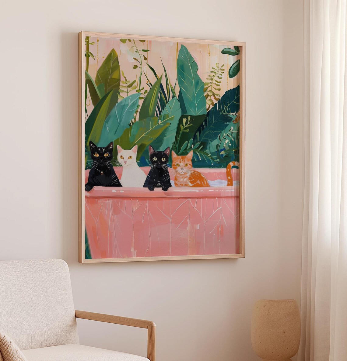 Cats in a Bathtub Bathroom Wall Art Print - Image 2