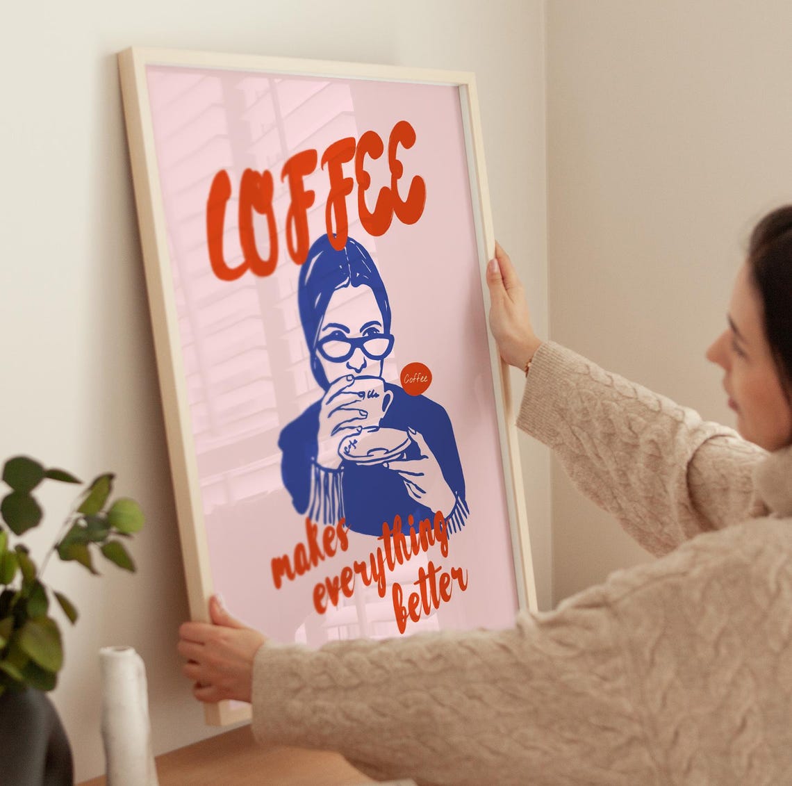 Coffee Makes Everything Better Print Vintage Kitchen Poster Trendy Coffee Decor Coffee Print Modern Bakery Print Retro Coffee Art Print - Image 4