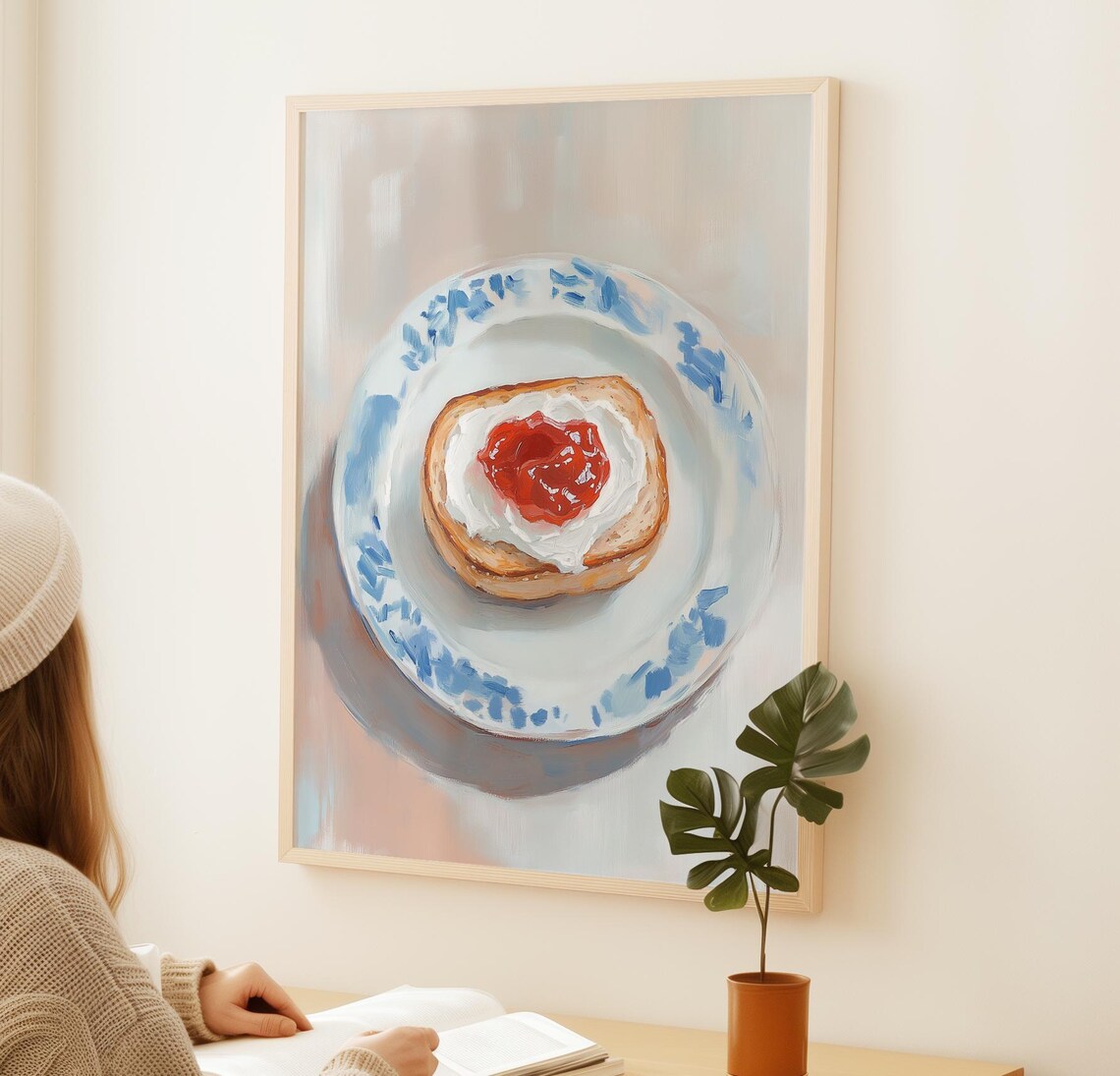 Jam On Toast Art Print, Cozy Farmhouse Kitchen Decor - Image 2