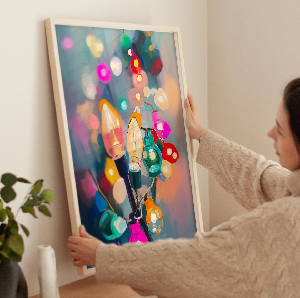Christmas Lights Seasonal Holiday Decor Art Print - Image 3