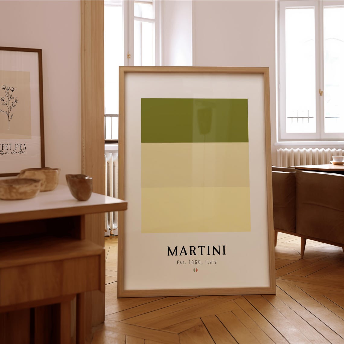 Martini Est 1860 Italy Minimalist Abstract Cocktail Bar Poster