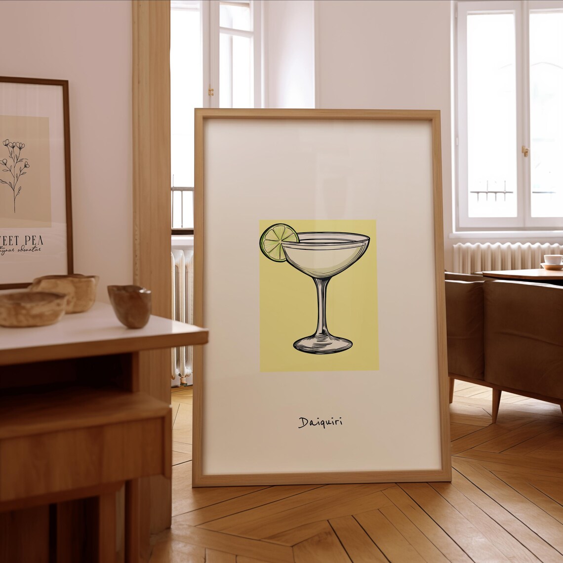 Daiquiri Cocktail Illustration, Stylish Bar Art Print