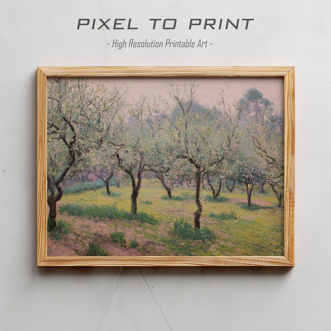 Blossoming Orchard Impressionist Spring Trees Oil Painting Poster