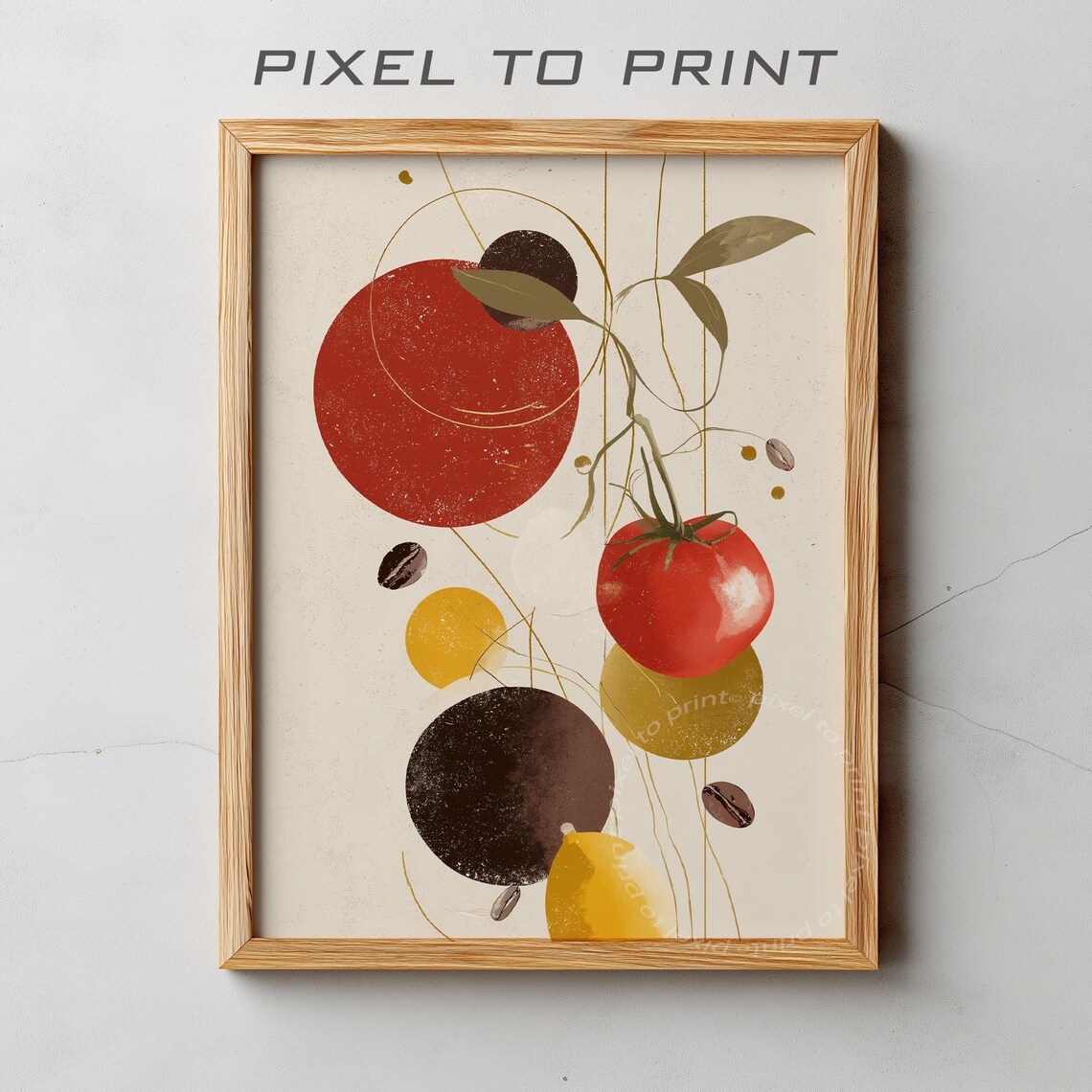 Modern Abstract Art Inspired By Food Kitchen Contemporary Minimalist Painting