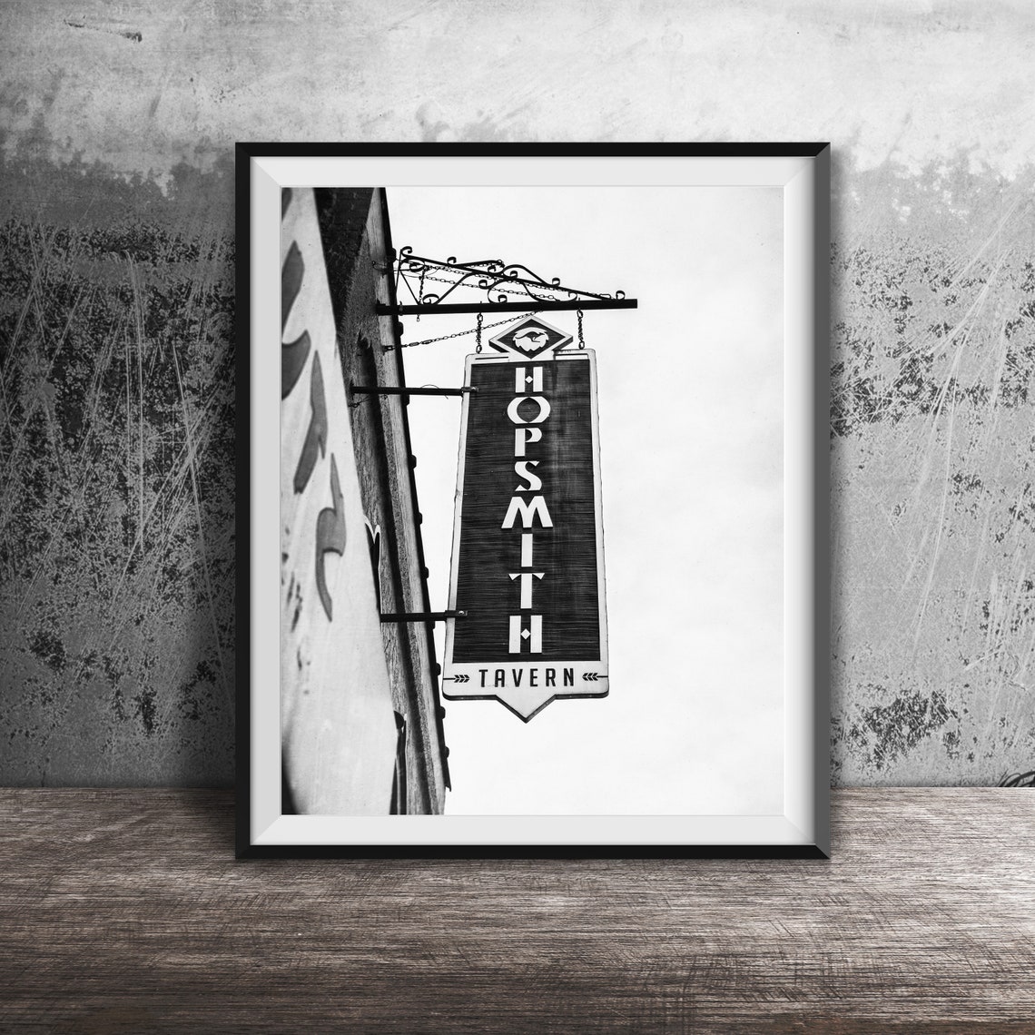 Hopsmith Tavern Gold Hanging Blade Sign Gold Coast Chicago Poster - Image 2