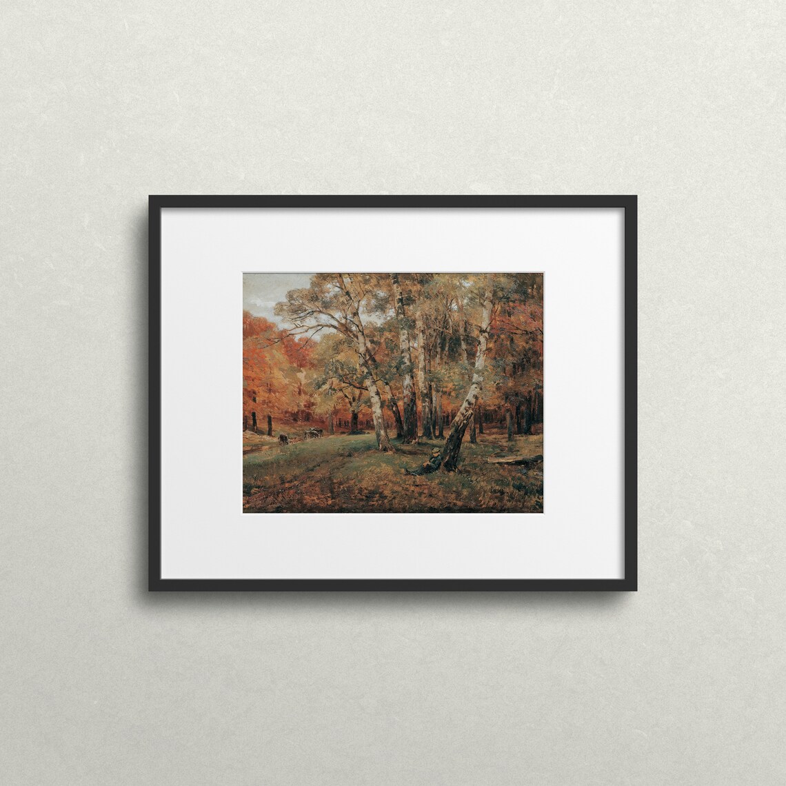 Colorful Autumn Trees, Moody Fall Wall Art Print - Image 2