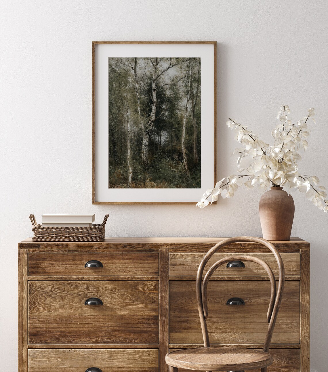 Spring Aspens Moody Art Forest Wall Art Tree Landscape Painting Nature Walk Art Forest Decor L277 - Image 3