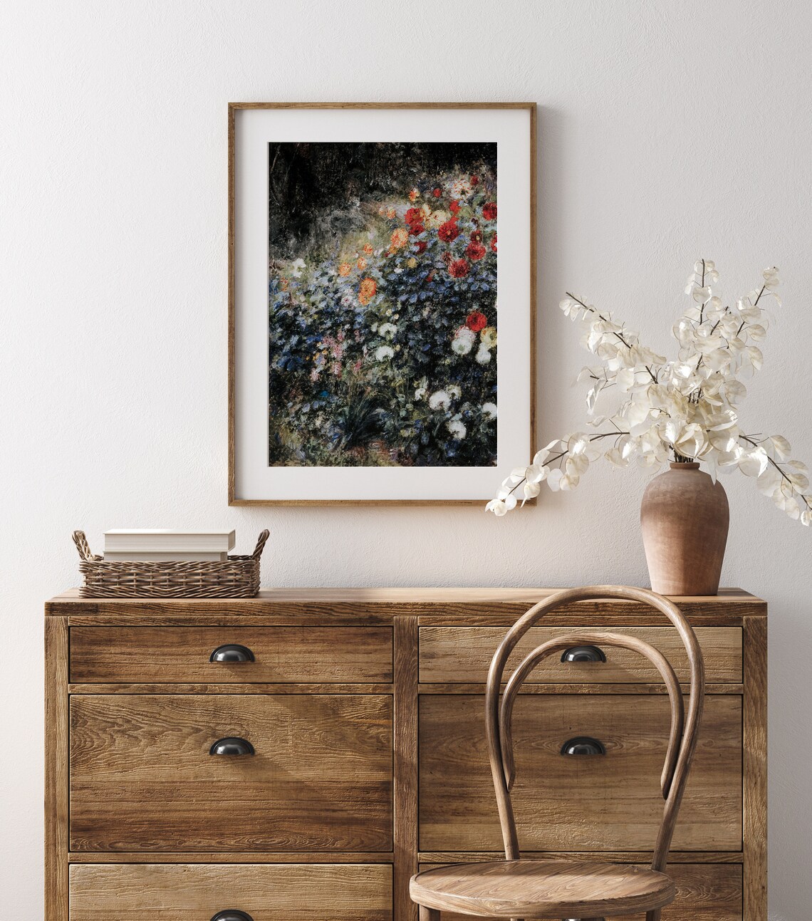 Moody Dark Floral Garden Oil Painting Vintage Cottagecore Wall Art Poster - Image 3