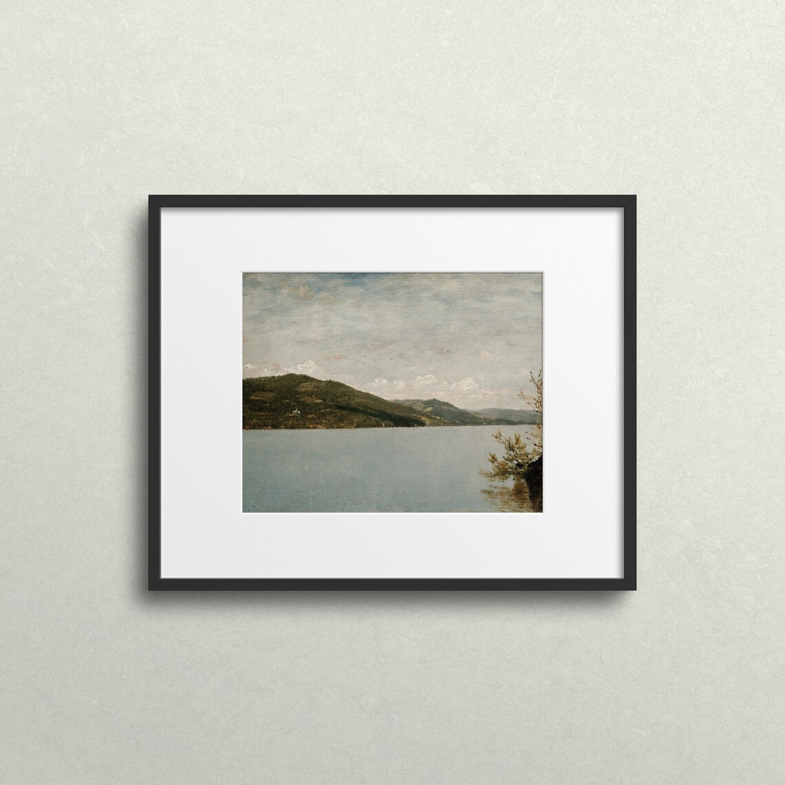 Countryside Lake Vintage Oil Painting, Wall Art Print - Image 2
