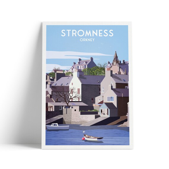 Stromness Travel Poster, Orkney Scotland Travel Poster