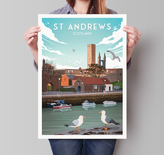 St Andrews Harbour, Scotland Travel Poster