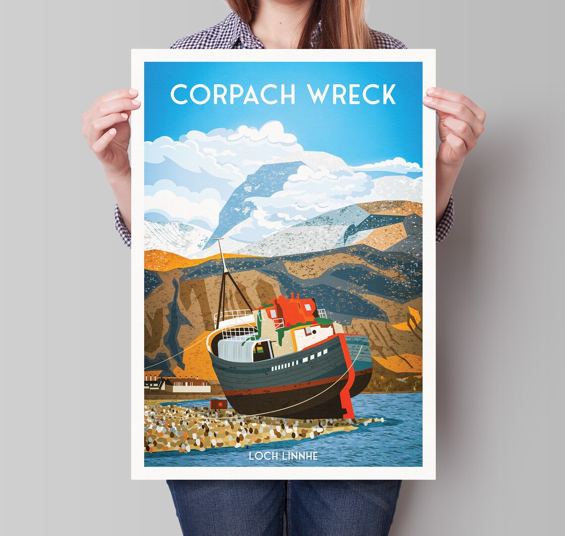 Corpach Wreck Near Fort William Travel Poster