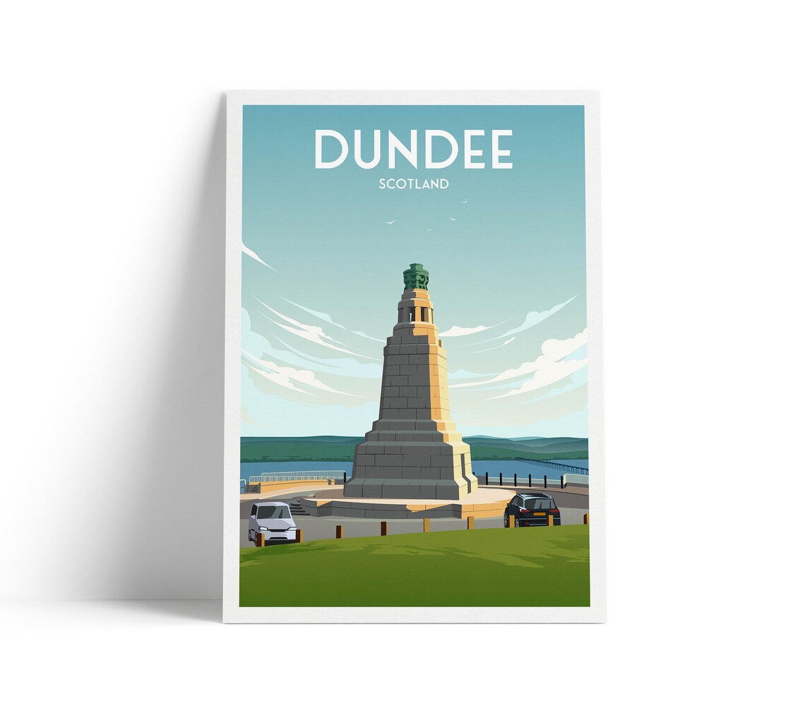 Dundee Law Travel Poster, Scotland Art Print