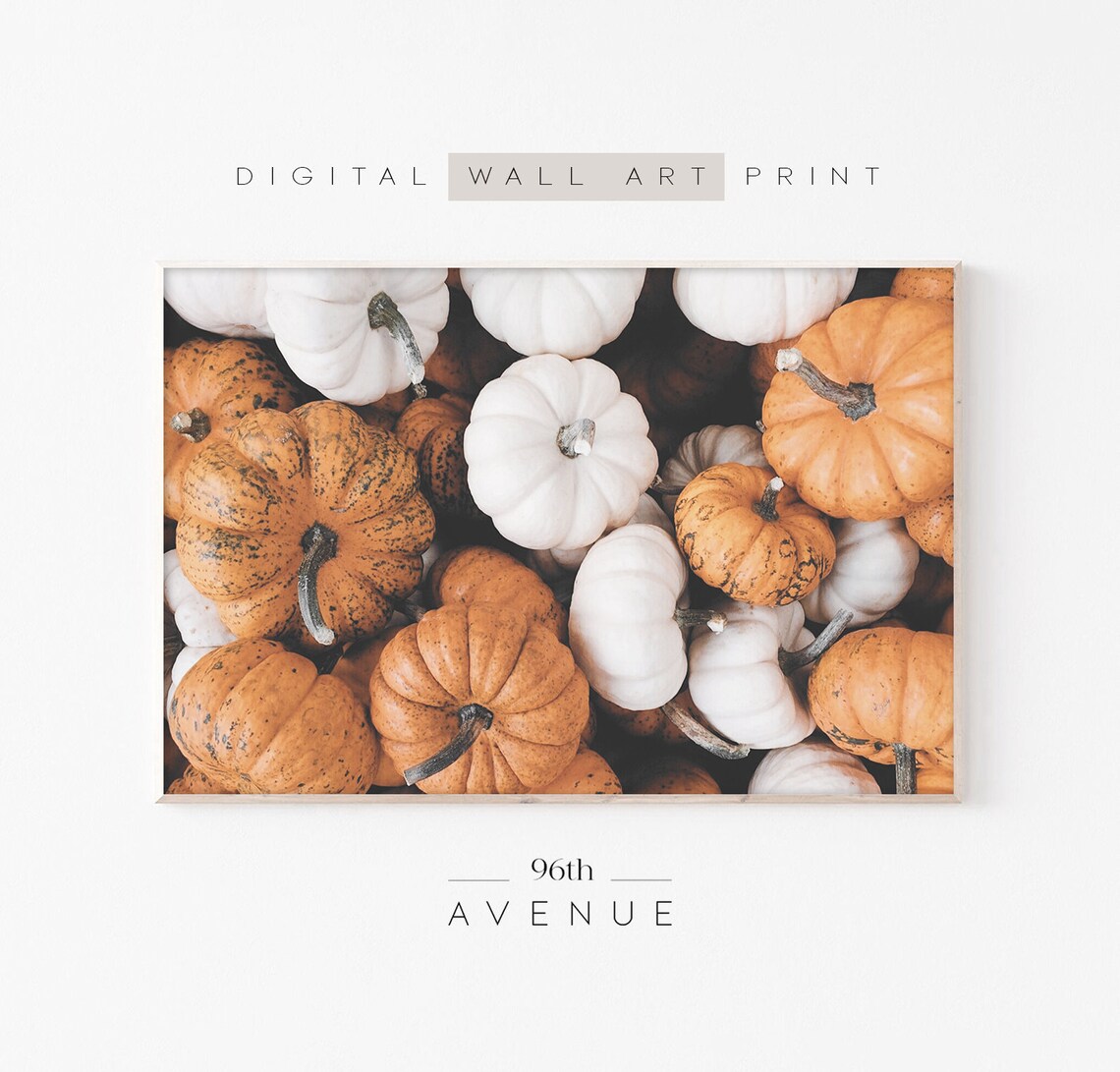 Autumn Pumpkin Art Print, Halloween Decor