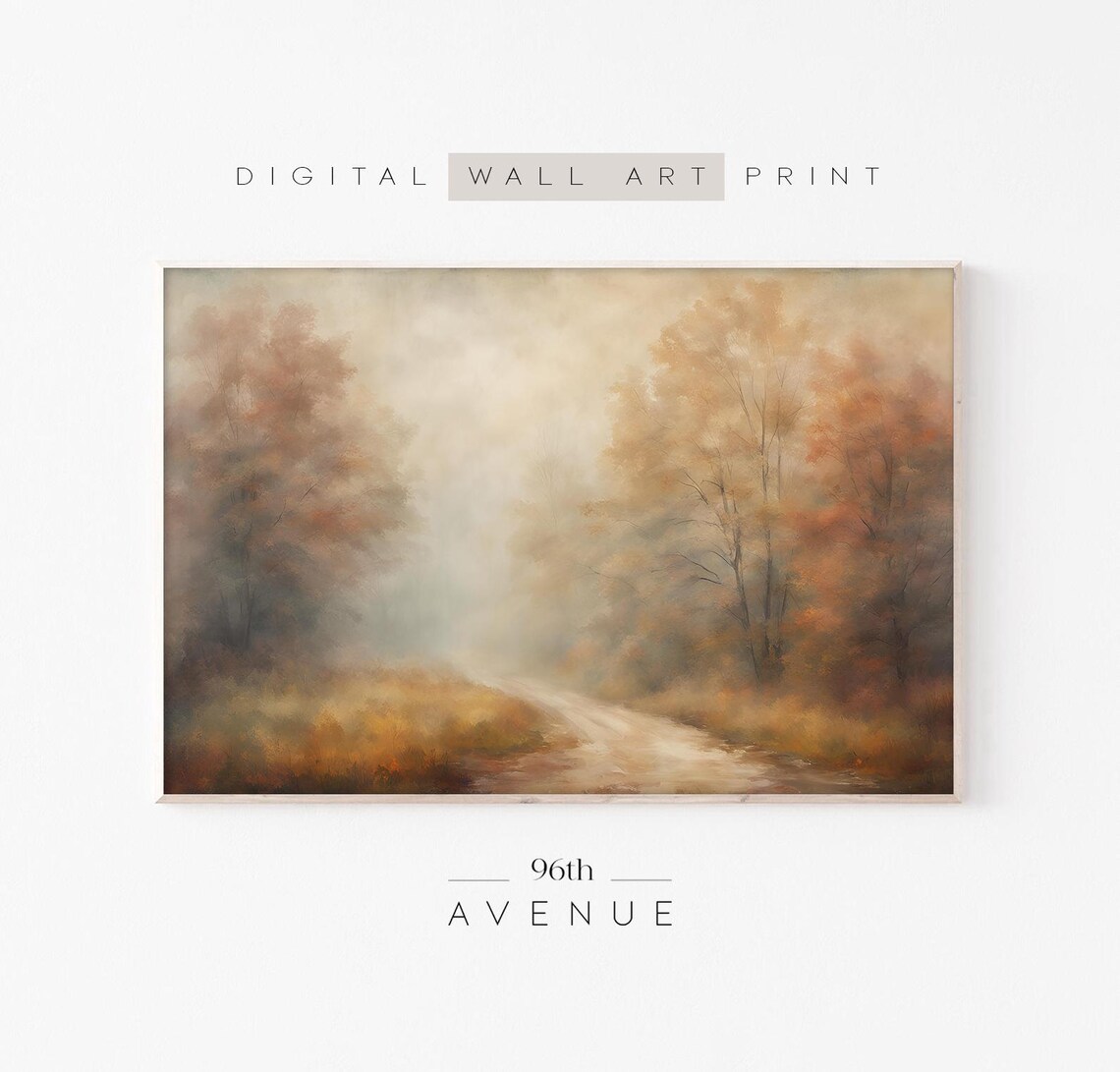 Autumn Forest Antique Farmhouse Wall Art Print