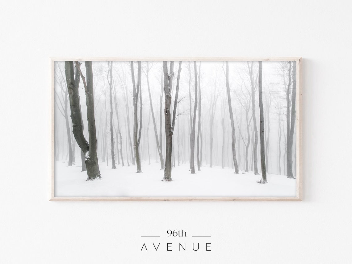 Winter Snowy Trees Forest Art