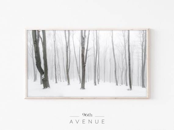 Winter Snowy Trees Forest Art
