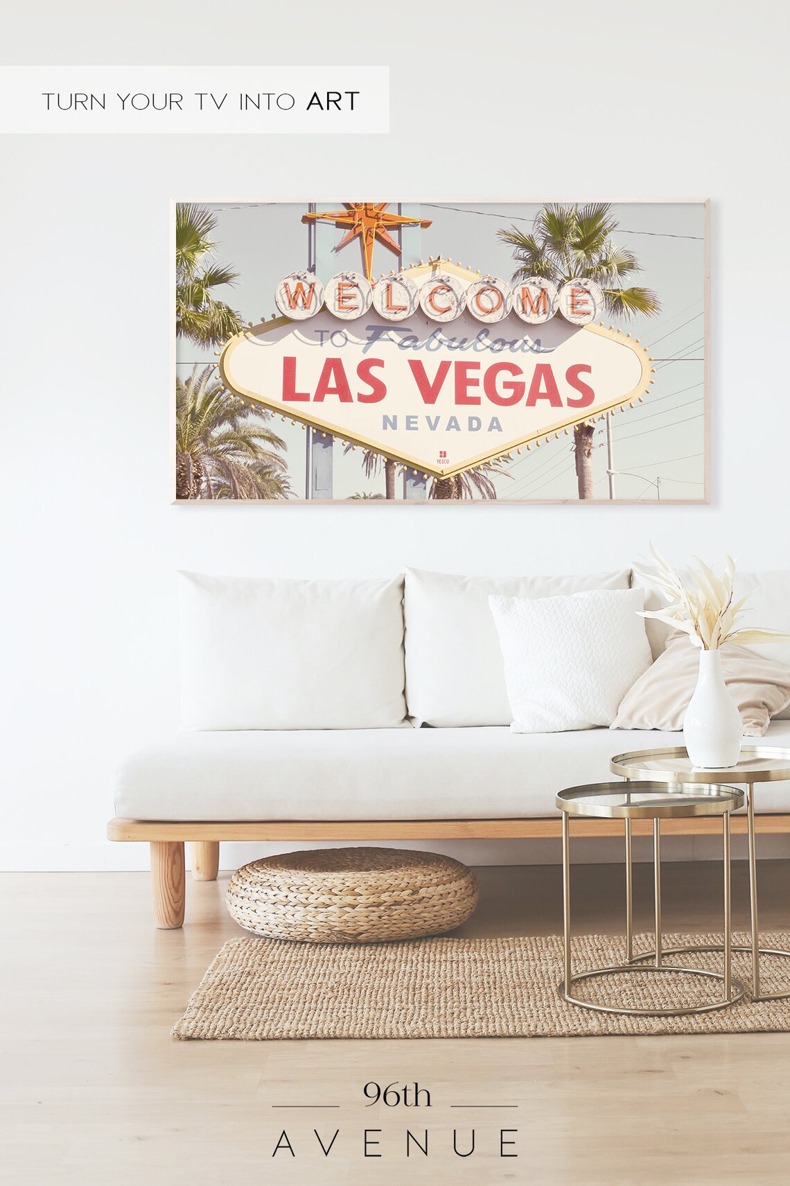 Las Vegas Retro Art Print, TV Frame Decor - Image 2