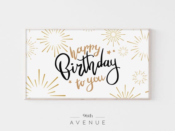 Frame Tv Art Birthday Happy Birthday Frame Tv Frame Tv Art Elegant Celebration Minimalist Tv Art