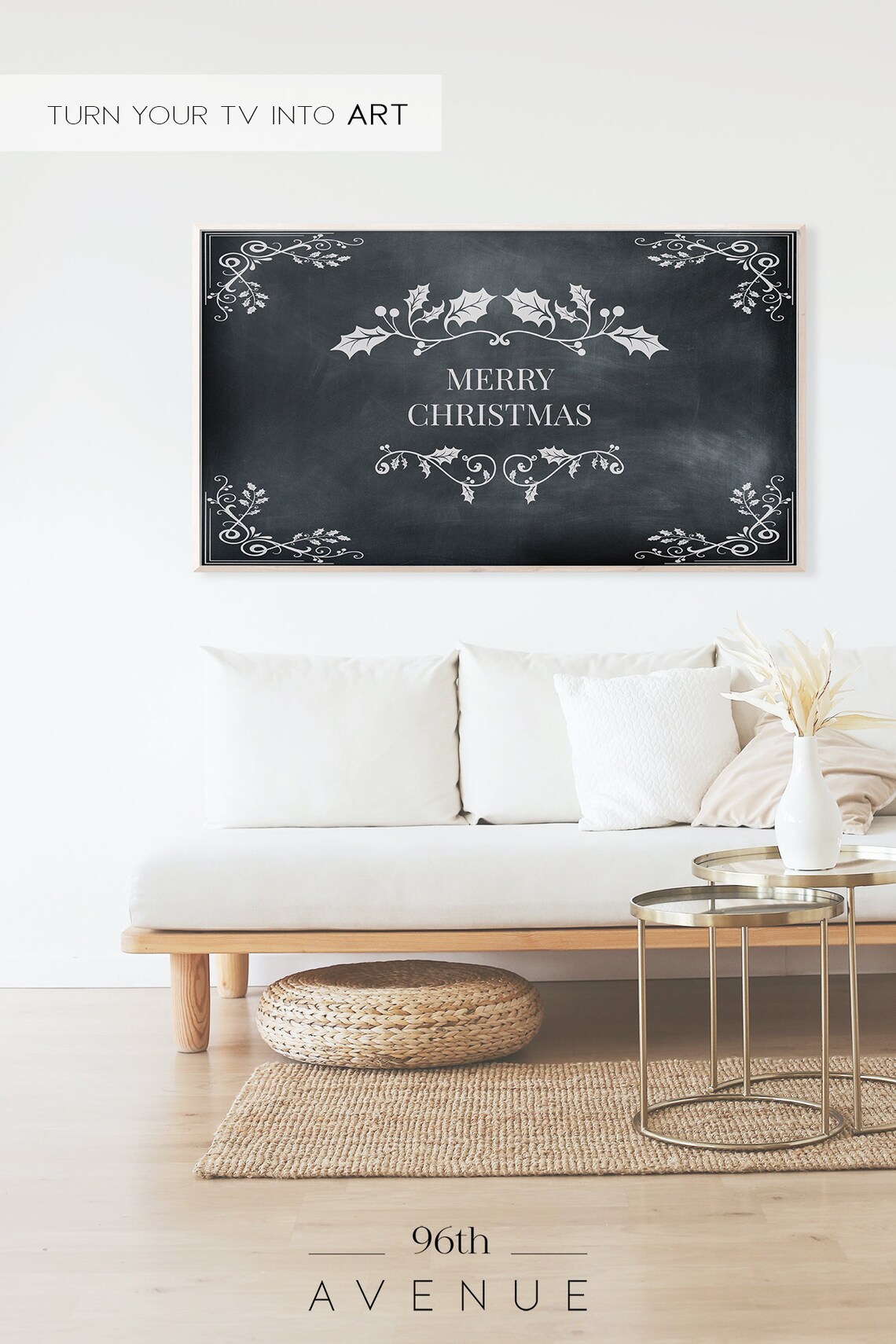 Vintage Chalkboard Merry Christmas TV Art - Image 2