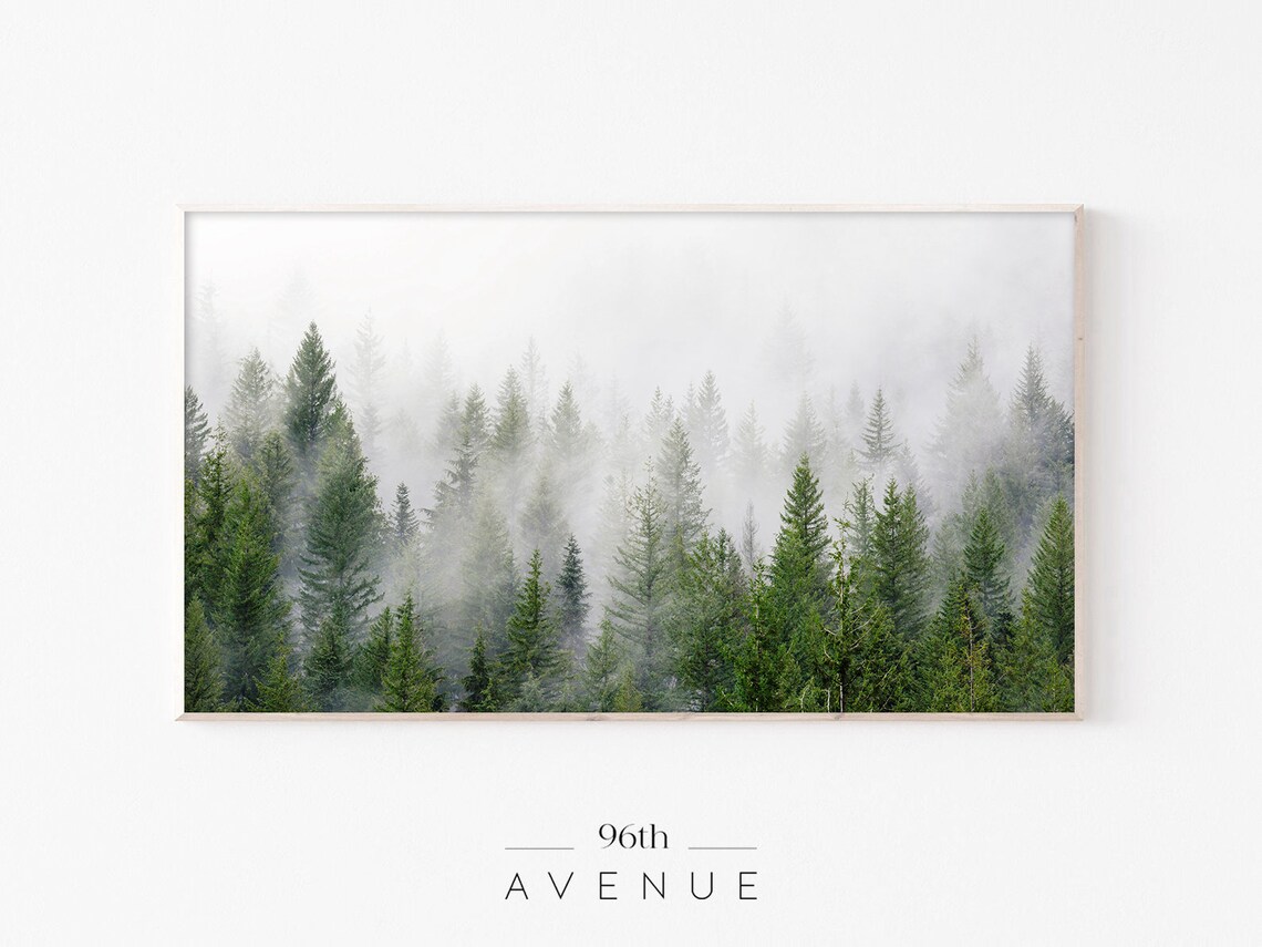 Foggy Forest Art Print, Nature Landscape