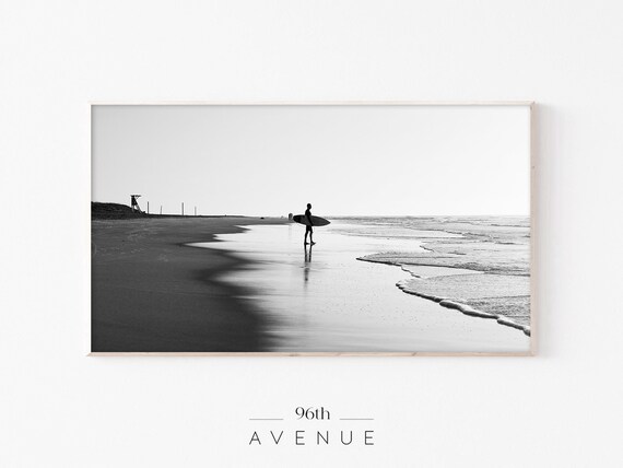 Beach Frame TV Art, Black And White