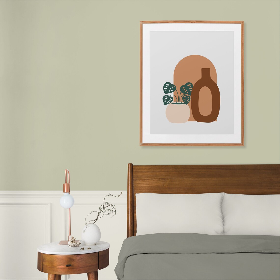 Boho Earth Tones Vase Art Print, Bohemian Decor - Image 3