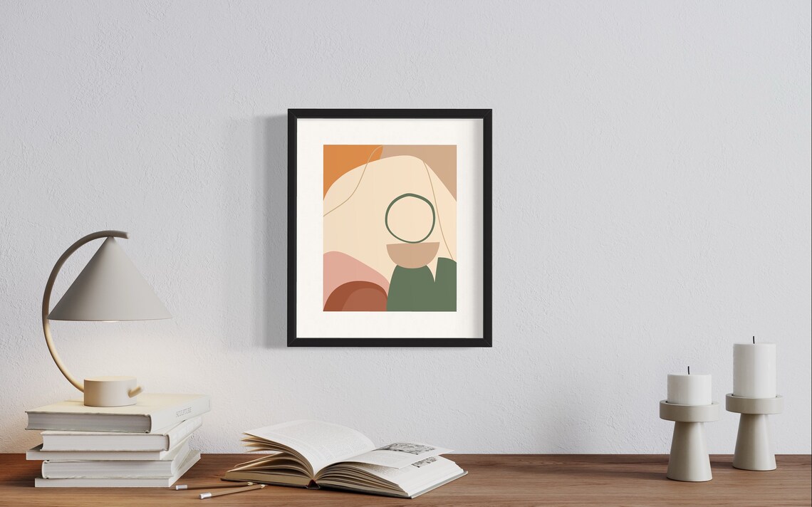 Boho Abstract Geometric Decor, Bohemian Art Print - Image 3