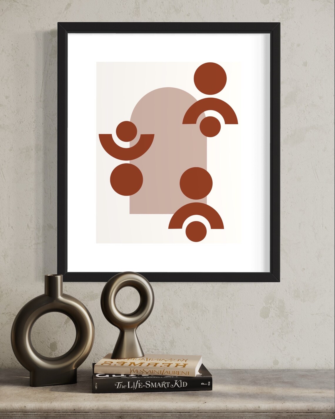Boho Geometric Wall Art Print, Mid Century Modern - Image 2