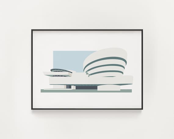 Frank Lloyd Wright Poster, Guggenheim Museum Architecture Print