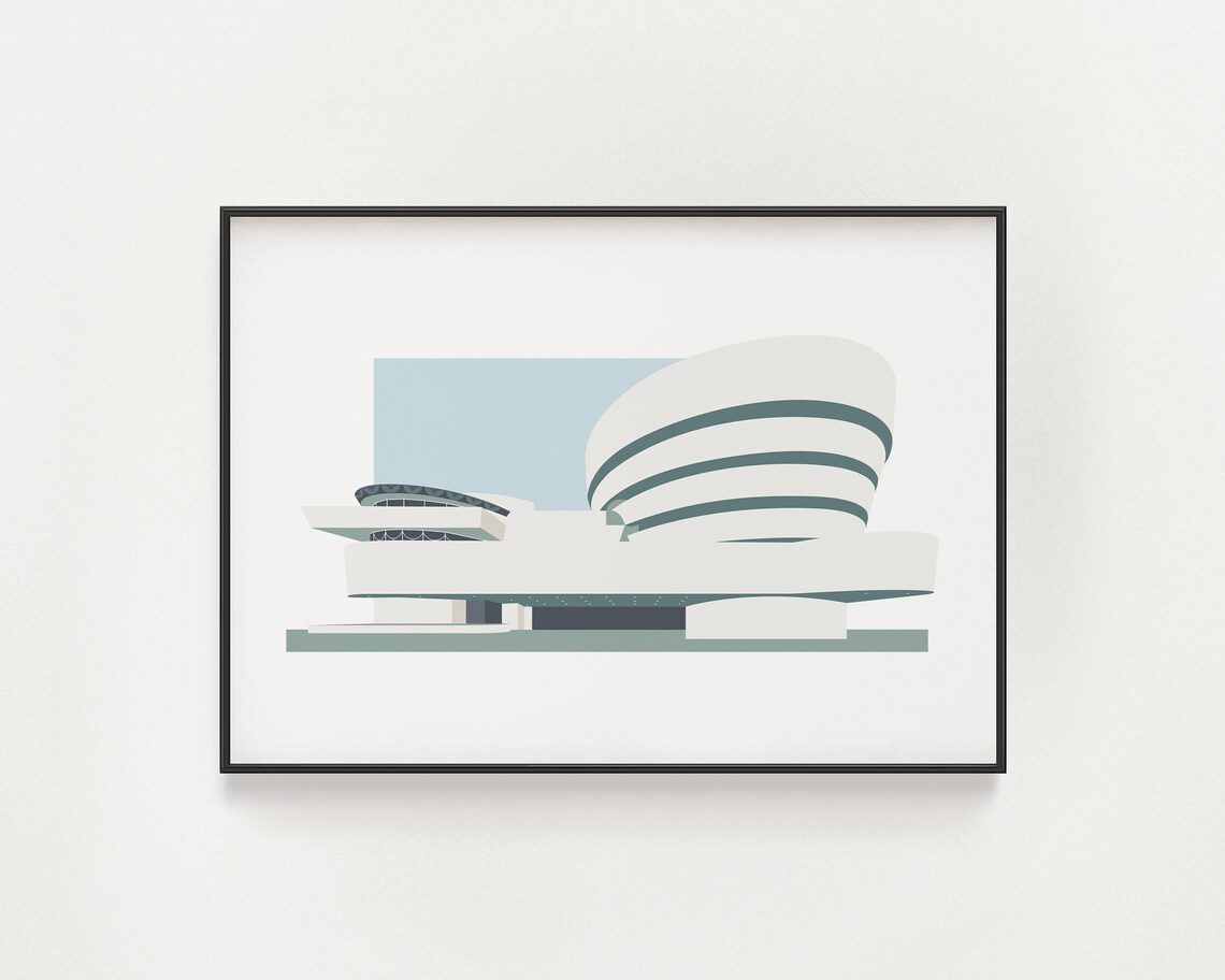 Frank Lloyd Wright Poster, Guggenheim Museum Architecture Print