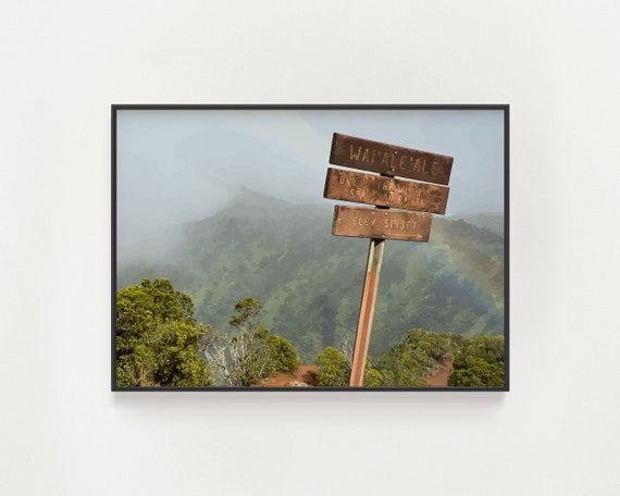 Mount Waialeale Rainbow, Kauai Hawaii Travel Poster
