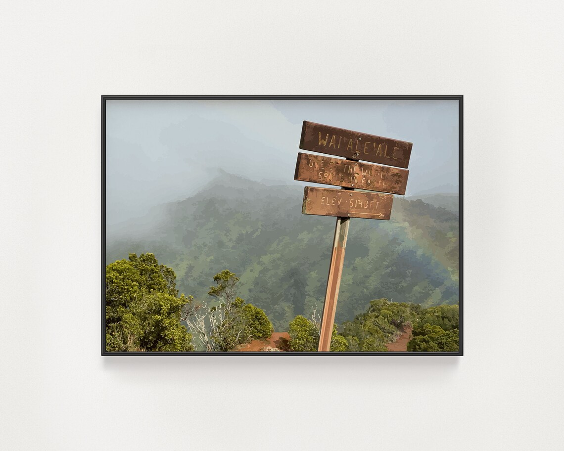Mount Waialeale Rainbow, Kauai Hawaii Travel Poster