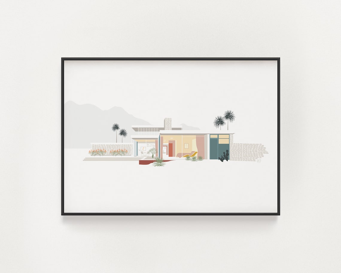Kaufmann House, Midcentury Modern Palm Springs Art Print