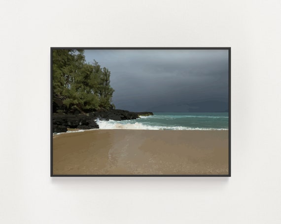 Kauai North Shore Photography Lumahai Beach Poster Hawaii Coastal Print Kauai Travel Wall Decor Kauai Surf Art