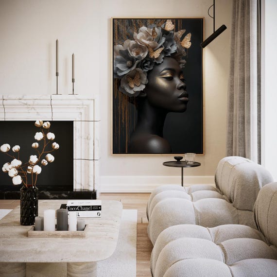 Golden Butterflies And Floral Splendor Artwork Wall Art
