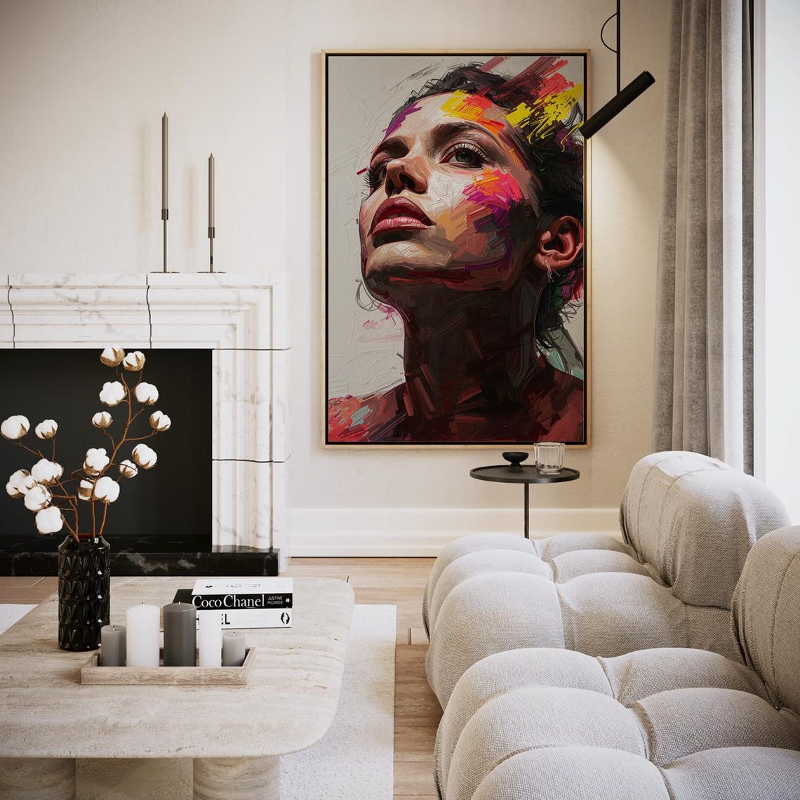 Colorful Abstract Woman Portrait Bold Painted Brushstrokes Poster